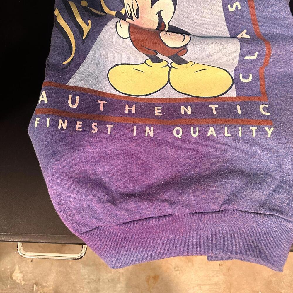 Vintage 90s Mickey Mouse Crewneck Sweatshirt Print Logo Blue Color Unisex - Picture 6 of 6